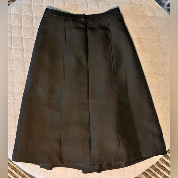 TIBI Sz 10 Black Silk-Faille Midi Skirt - Picture 5 of 8